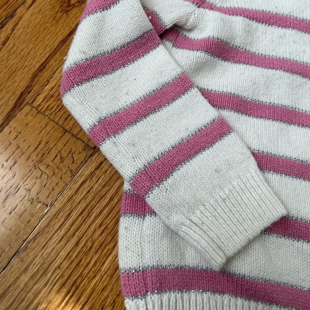 The Children’s Place Girls 2T Striped Sparkle Unicorn Sweater